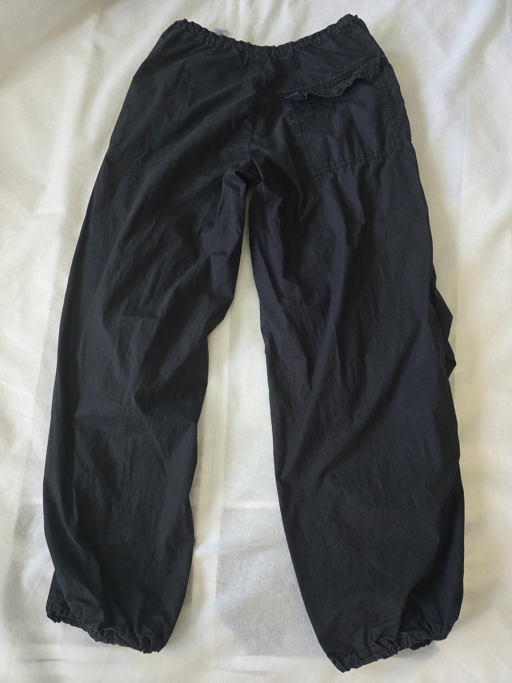 Twik Black Elastic-Waist Casual Light Baggy Pants Size XS